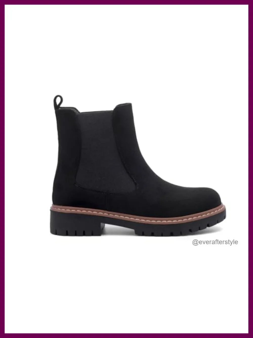 Chunky Lug Sole Chelsea Ankle Boots with Platform Heel